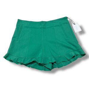 1.State Green High Waisted Ruffle Shorts Women’s Size 8 Summer Chic